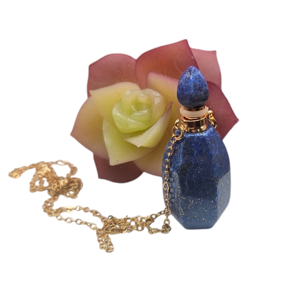 Lapis Lazuli aromatherapy bottle pendant necklace
